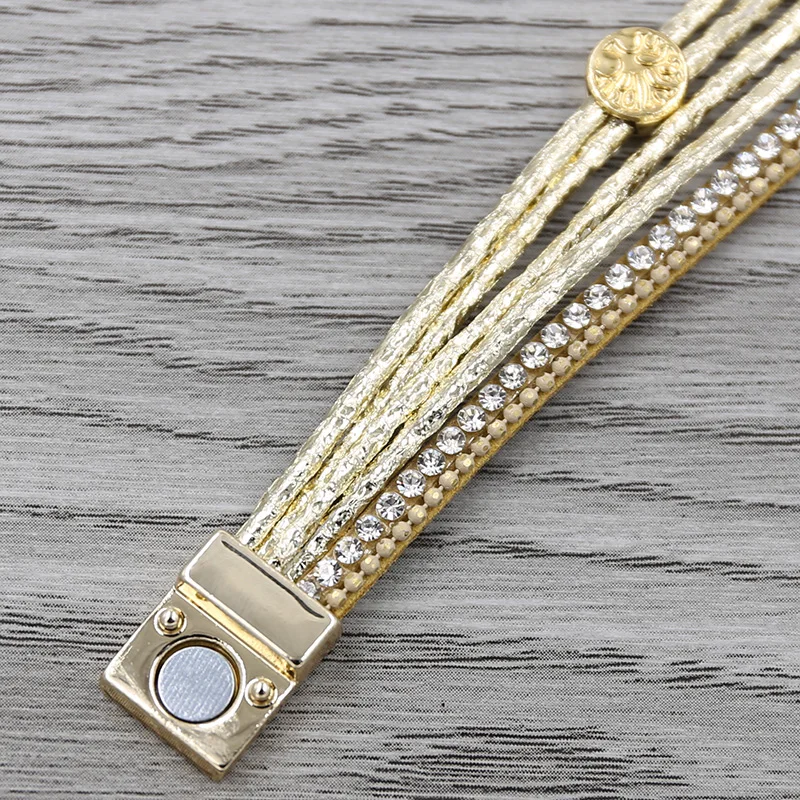 STRATHSPEY черный/золотой Многослойный кожаный браслет жизнь браслеты с деревом