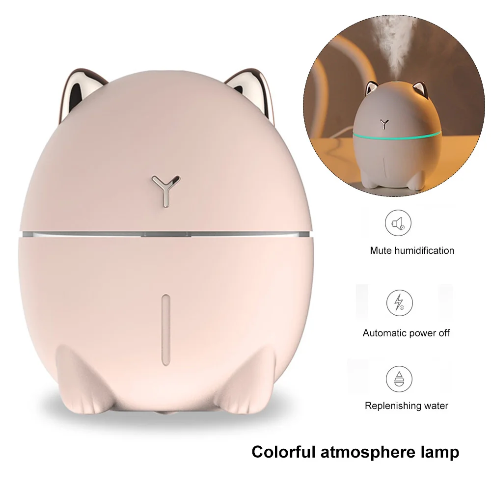 

Humidifier USB Mini Home Office Mute LEDs 200ml Atomizer LEDs Lamp aroma diffuser essential oils air humidifier
