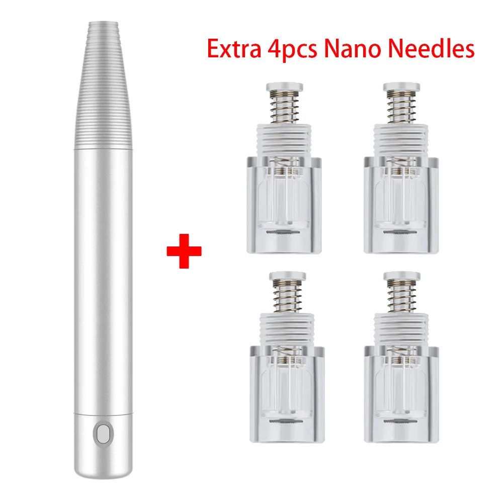Machine-4pcs Head Dr ручка Дермо ручка машина МТС перезаряжаемая Дерма-ручка Microagulhamento ручка нано микроиглы головка профессиональное оборудование для красоты - Цвет: Machine-4pcs Head