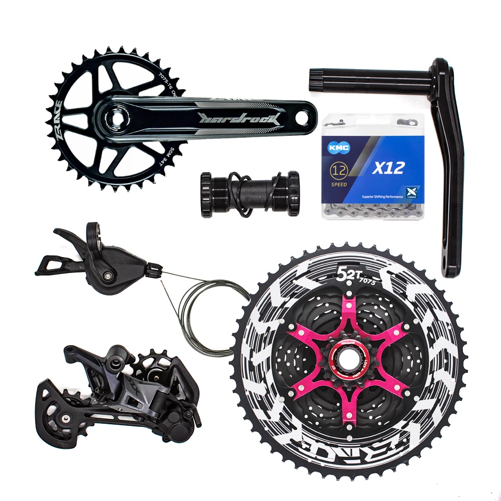 SHIMANO SLX M7100 12 Скорость указано ZRACE диаметра окружности болтов + альфа-кассета 52T KMC X12