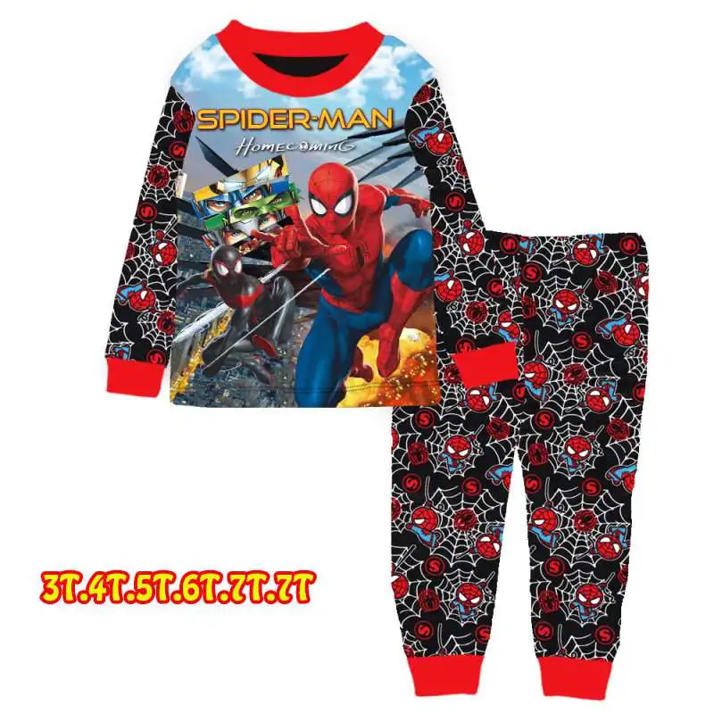 Оптовая продажа Пижама с человеком пауком для мальчиков комплекты 2019 г. детская