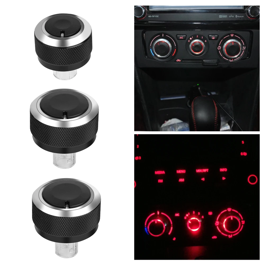 

New 3 Pcs Car Air Condition Panel Control Switch Knob A/C Knob Replacement Car Styling For VW Passat B6 Jetta Bora Golf Mk5