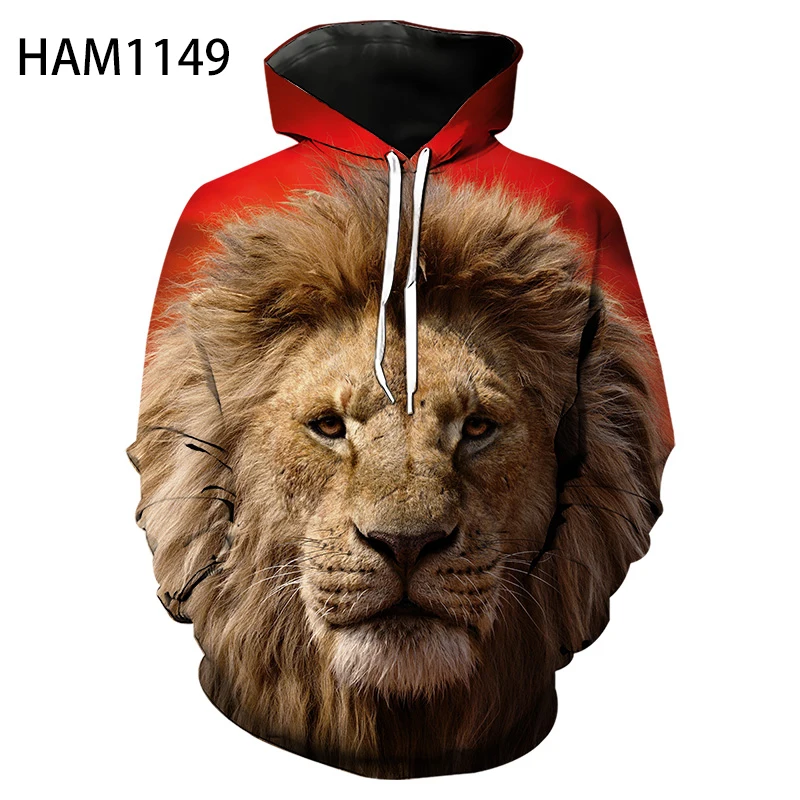Худи с 3D-принтом короля льва для мальчиков и девочек детская модная длинная