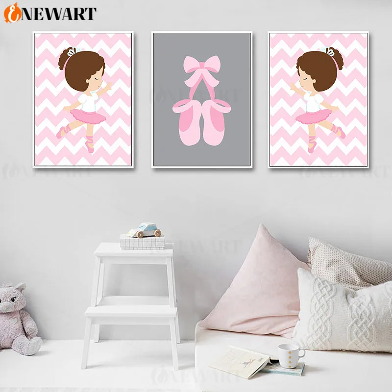 Кавайный настенный художественный холст Постер для детской комнаты принт с