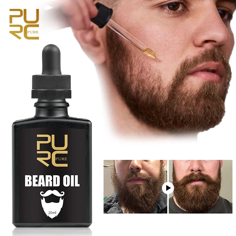 

Масло для бороды PURC для мужчин, питательное и ухаживающее сухое и грубое масло для усов, кондиционер для бороды, сыворотка против выпадения волос