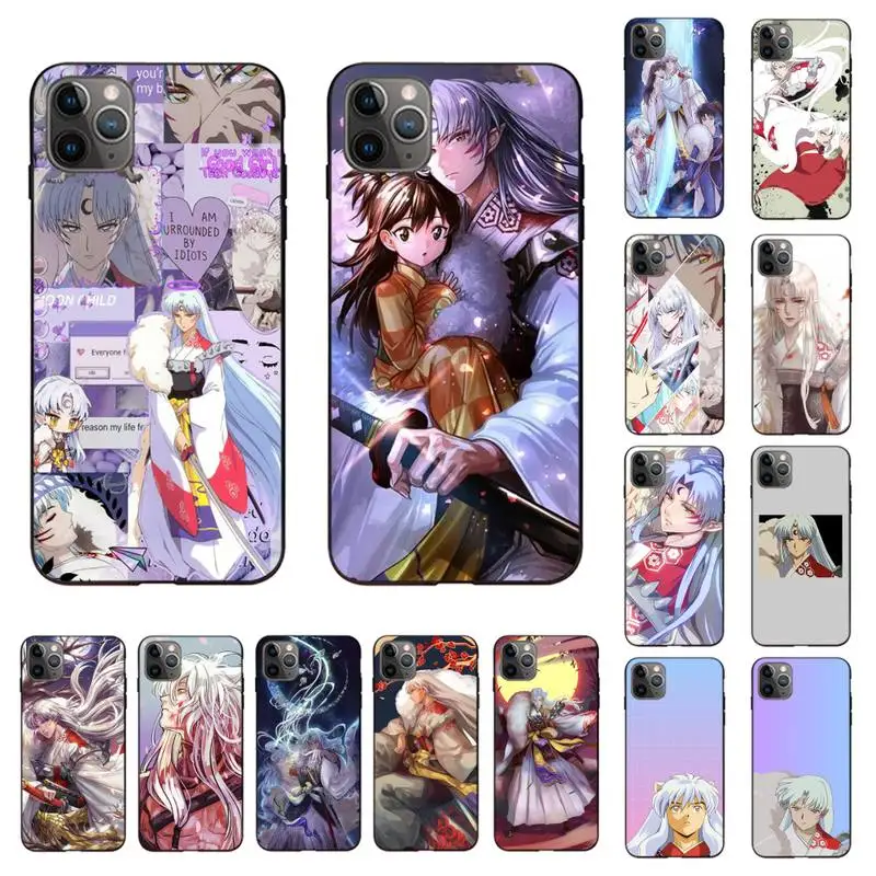 

Japanese Anime Lnuyasha Sesshoumaru Phone Case for iPhone 13 11 12 pro XS MAX 8 7 6 6S Plus X 5S SE 2020 XR cover
