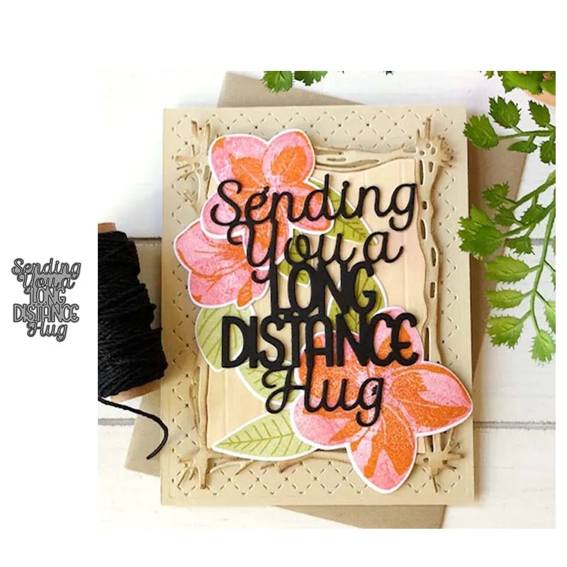 

JC Letters Words Metal Cutting Dies Sending you a Hug Handmade Scrapbooking DIY Punch Blade Make Stencil Craft Mold Mould Decor