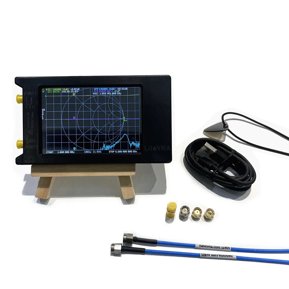 

Цифровой Векторный анализатор сети Litevna, 4 дюйма, 6 ГГц, антенна, портативный фотоанализатор коротких волн Hf Vhf с аккумулятором
