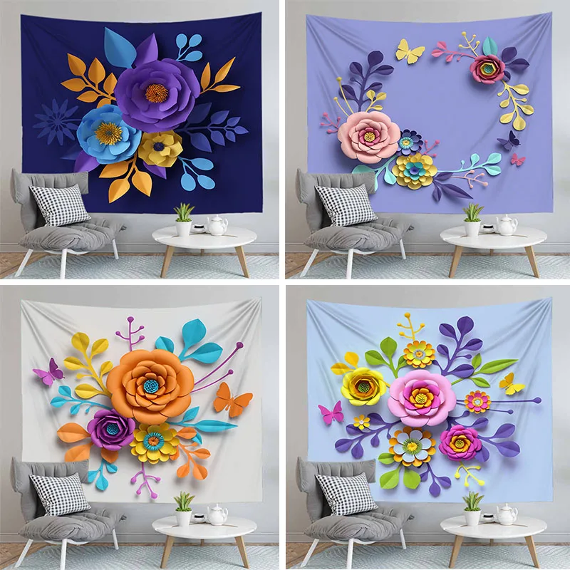 3D гобелен с цветочным принтом декоративная Мандала настенная подвеска ковер