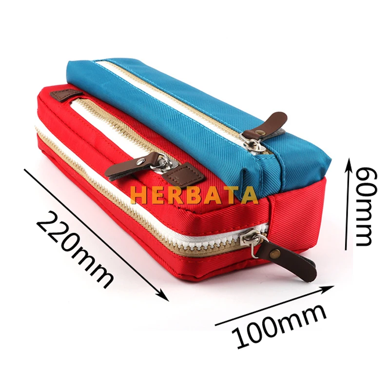 Трехслойная Холщовая Сумка для ручек чехол школьного карандаша вместительная