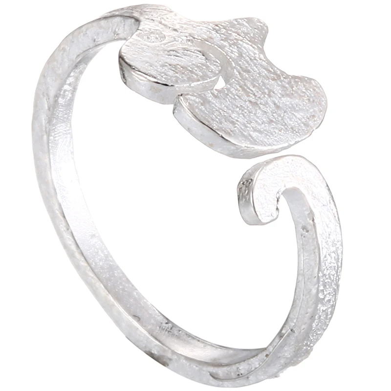 Открытые Кольца в виде симпатичного слона простом стиле из нержавеющей стали
