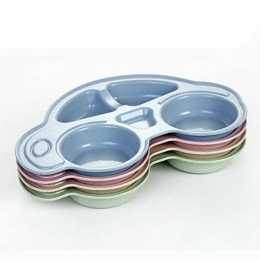 

Baby Dishes Cartoon Car Shape Plate Environmentally Separated Child Food Plates Kids Dinnerware Tableware Tray