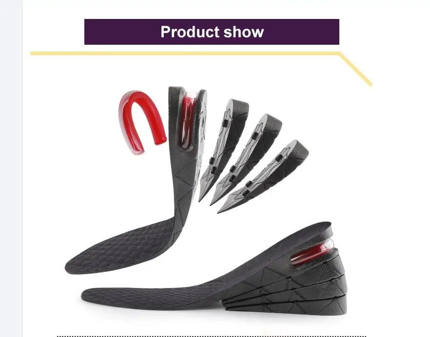 

Inner Height Increase Insoles Cushion Height Lift Adjustable Cut Shoe Heel Insert Taller Support sports shock Absorbant Foot Pad