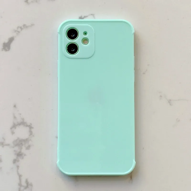 

Simple solid color soft silicone phone case for iPhone11 12Pro Max mini X XR XS XSMax 8 7PluS anti-drop protective back cover