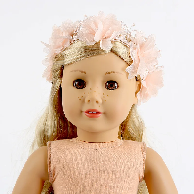 

4 color Headdress Flower Doll Clothes Accessories Fit 18inch Doll & 43cm Baby New Born Doll For Baby Birthday Gift