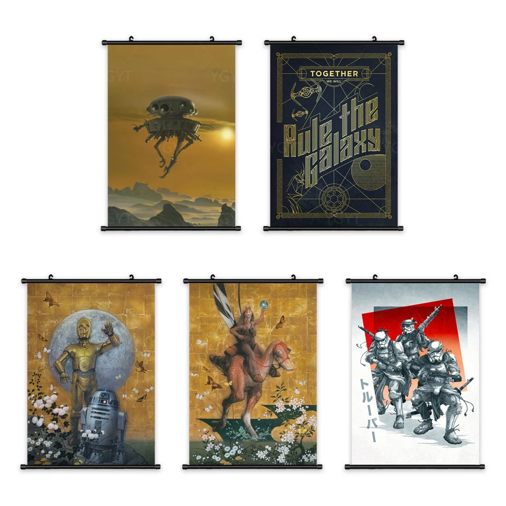 

Canvas Star Wars Home Decoration Movie Poster Print Pictures Wall Art Plastic Scroll Disney Hanging Painting Bedside Background