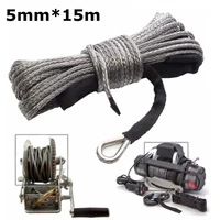 5mm15m 7700lbs winch rope string line cable with sheath synthetic towing rope car wash maintenance string for atv utv off road
