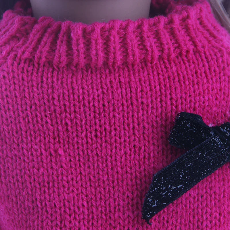 Свитер ручной работы + джинсовая юбка с бантом украшение для 18-дюймовой