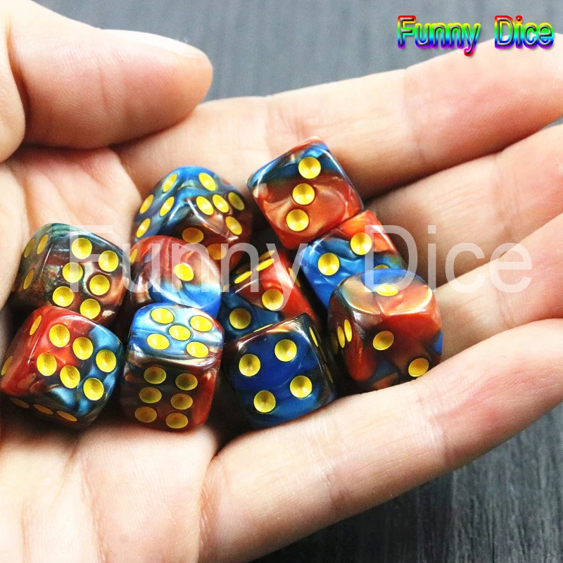 Набор из 10-Gemini двухтонных D6 игральных костей 12 мм игральные кости в качестве