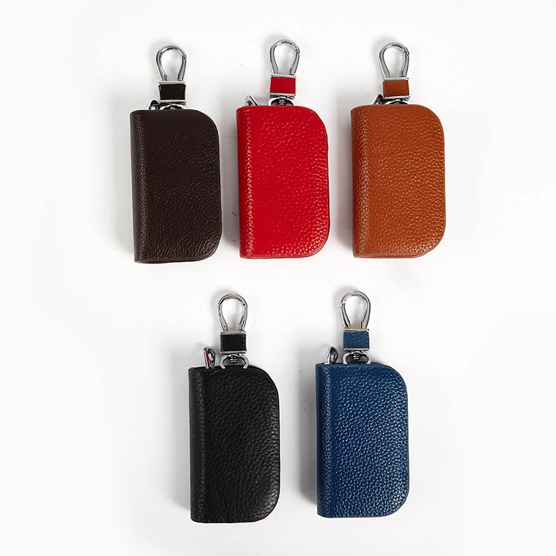 

Кожаный кошелек для ключей унисекс, многофункциональный органайзер для ключей, модный мужской держатель для автомобильных ключей, умный Да...