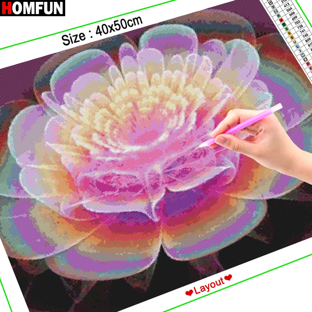 Алмазная 5D Вышивка HOMFUN сделай сам полноформатная картина Цветочный пейзаж