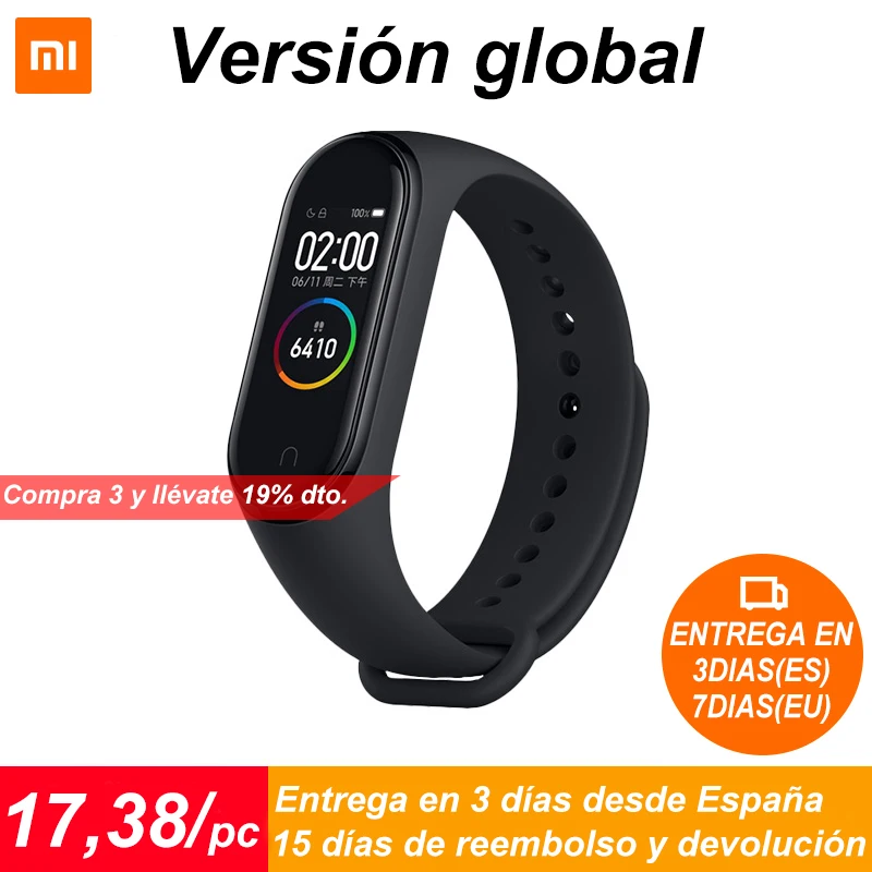 (Плаза) Xiaomi mi band 4 смарт браслет цветной экран 135 мАч Bluetooth 5 0 пульсометр 50 м