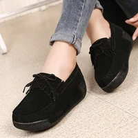 tassel ladies loafers shoes woman flat platform shoes big size real leather woman platform sneakers casual women slip on shoes