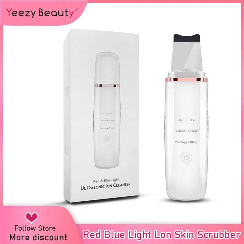 Скребок ультразвуковой ионный для кожи аппарат пилинга и удаления черных точек