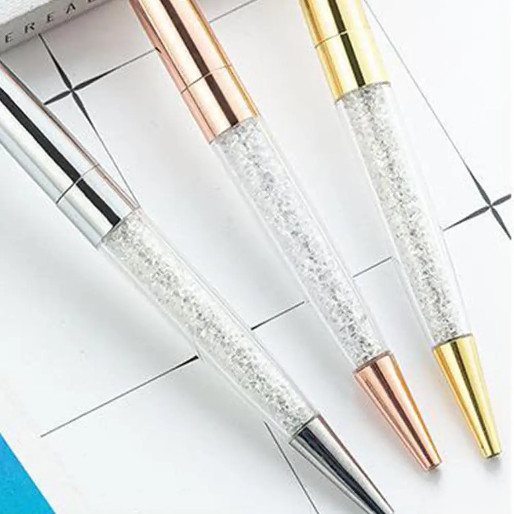 

1PC Crystal Ballpoint Pen Student Metal High Quality Office School Stationery Supplies Luxury Rose Roller Pens Gold Q3C8