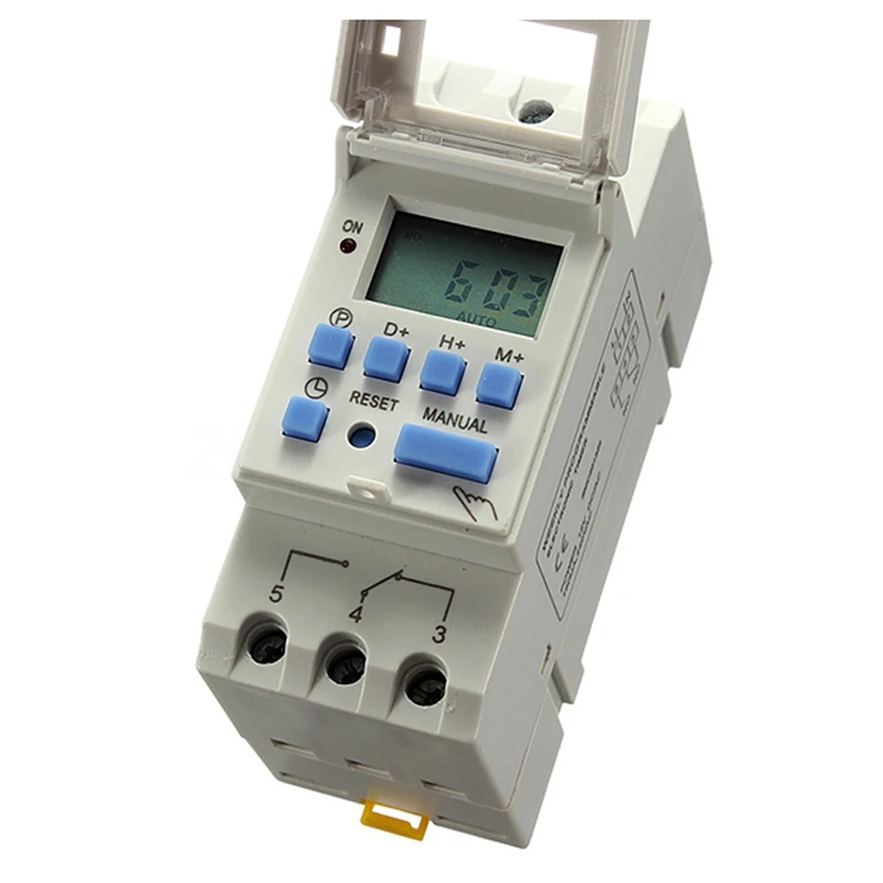 Новый DIN рейка реле времени цифровой ЖК-дисплей питания программируемый таймер DC