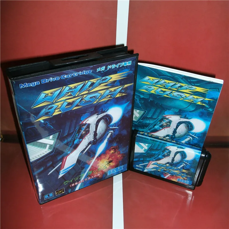 MD games card Whip Rush японская Обложка с коробкой и руководством для MegaDrive Genesis видео