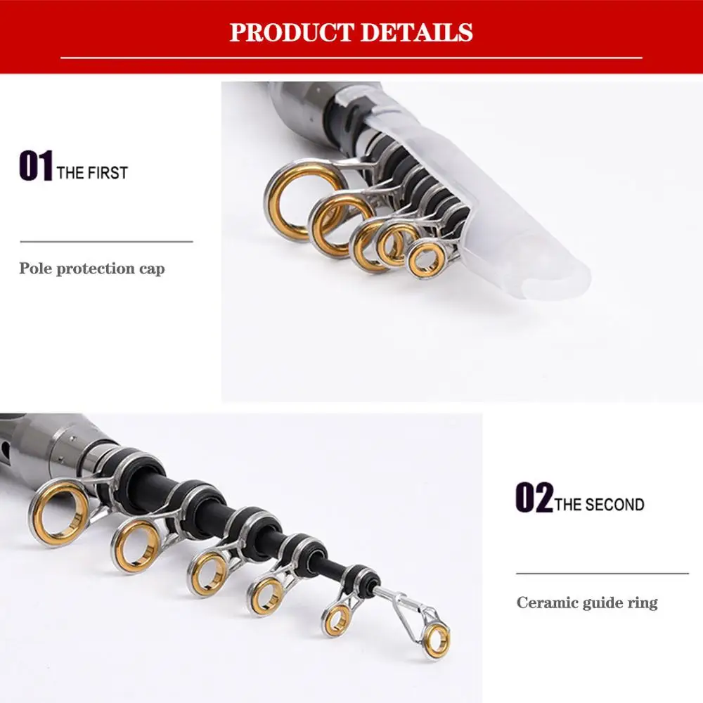 Telescopic Fishing Rod Portable Pole Travel Sea Boat Rock 2.1m 2.4m Spinning Rods | Спорт и развлечения