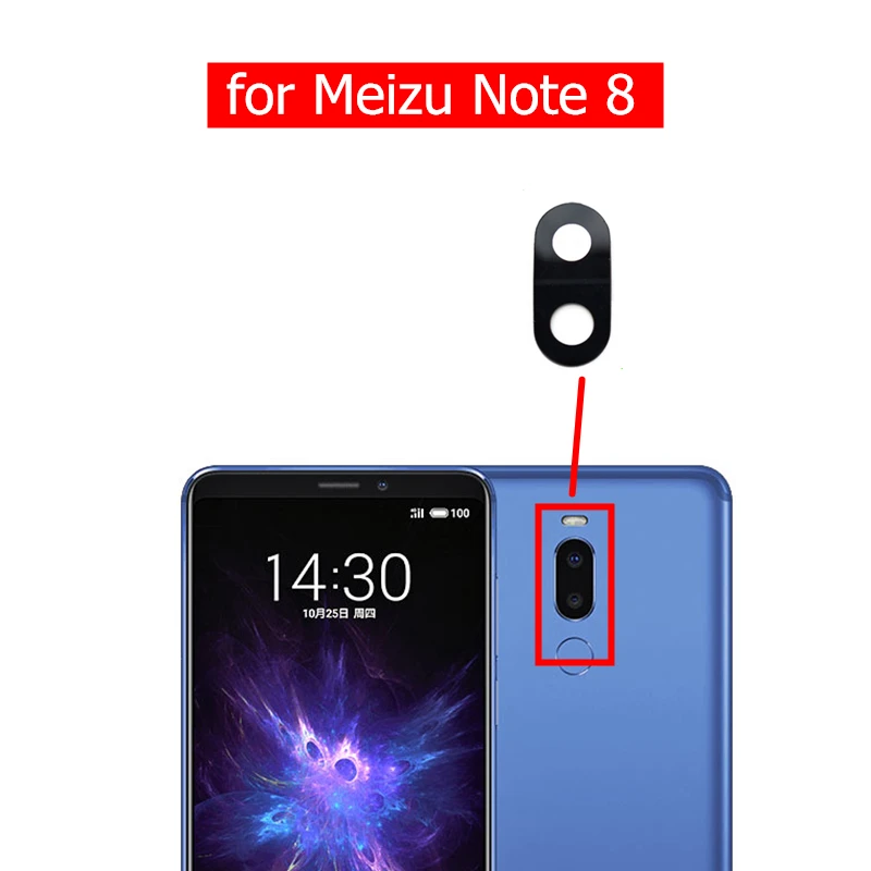 2 шт. для Meizu Note 8 Камера Стекло объектив задней с помощью клейкой ленты 3м замена