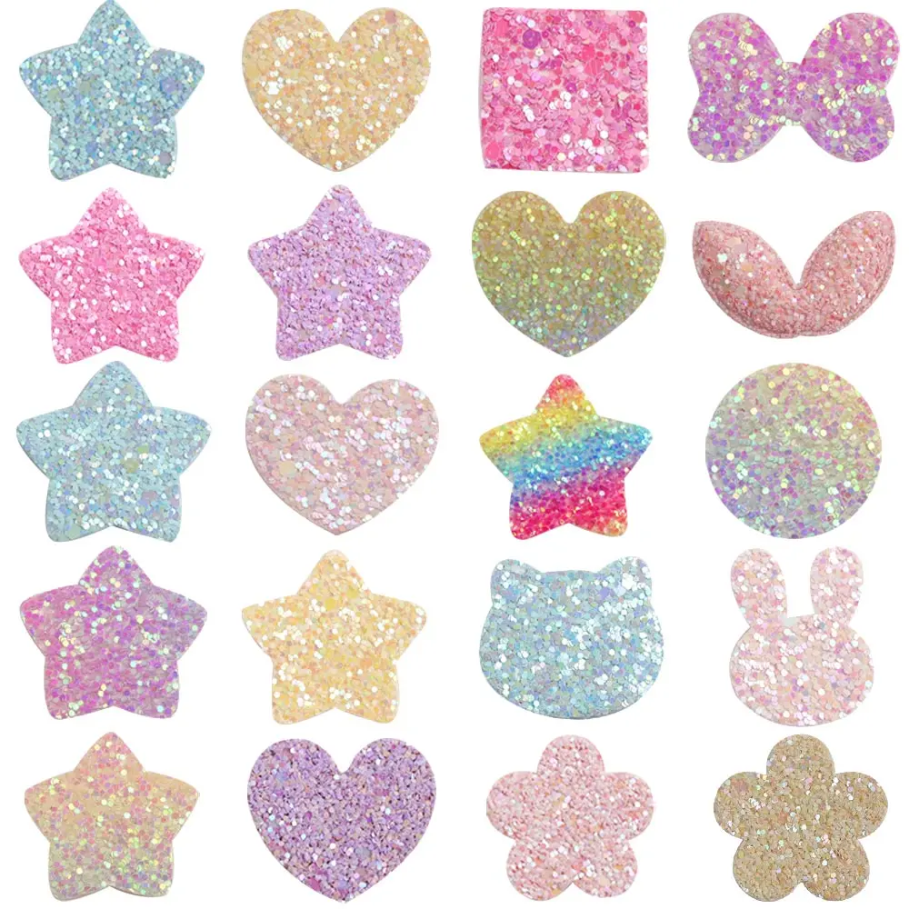 

Glitter Flat Back Patch Accessories Hairpin Clothes Decoration Phone Case DIY Handmade Materials Soft Patch 30pcs/bag