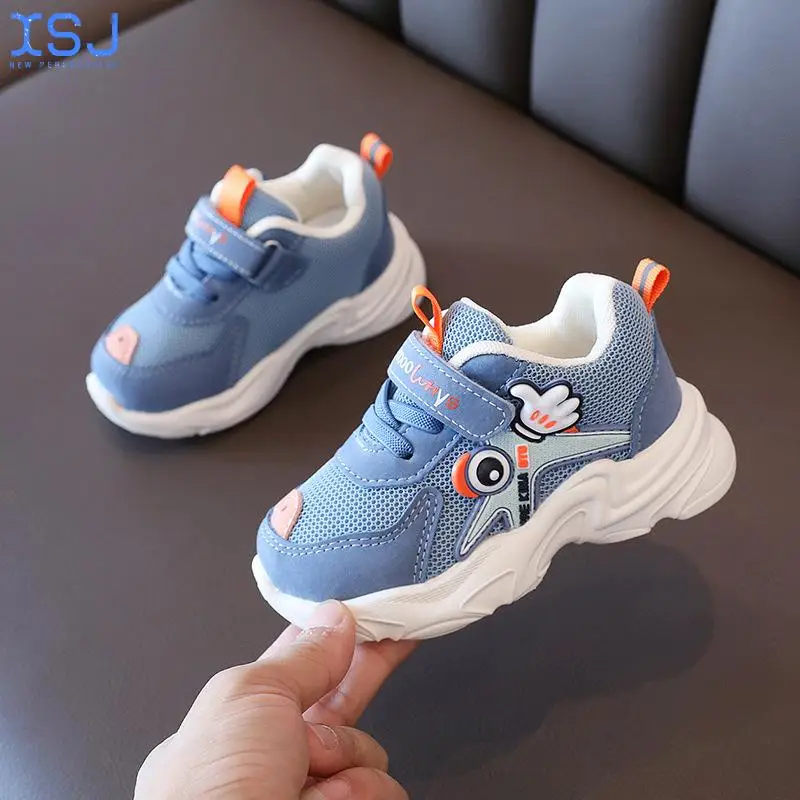 

Детская Мягкая функциональная обувь на весну и осень, однотонная обувь для малышей, детская дышащая сетчатая обувь, повседневная обувь для ...