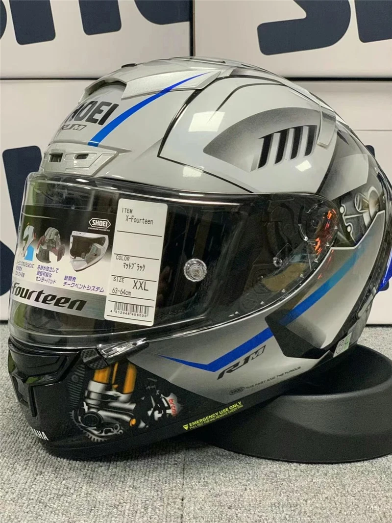 Шлем SHOEI X14 X 14 специальное издание YZF R1M серебристый на все лицо гоночный