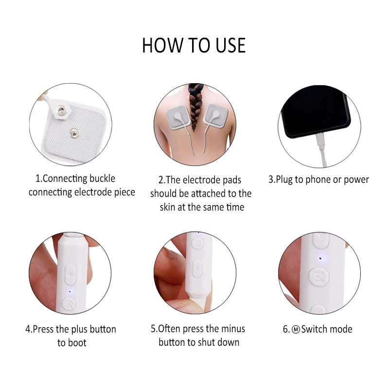 6 режимов мобильный телефон линии Управление массажер для тела EMS мышечный