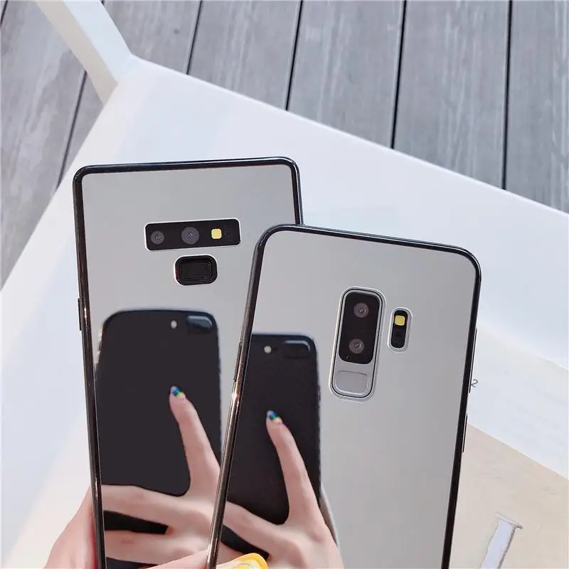 Glossy Make-up Mirror Soft Silicone Cases for Samsung Galaxy Note10 Note9/8 S10 S9 S8 J8 J6 J4 A50 A70 A40 A30 A20e Phone Cover |
