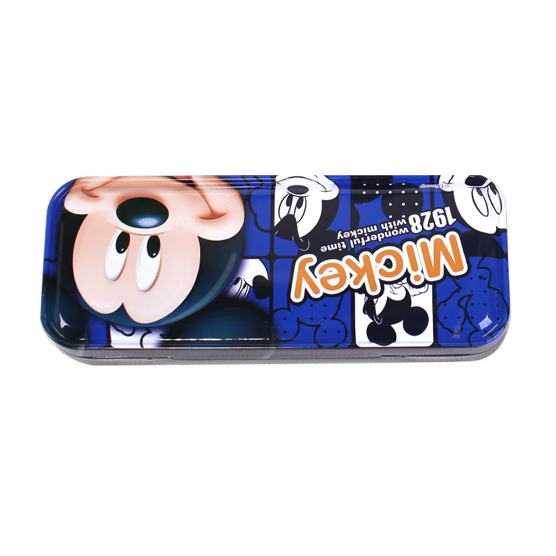 

Disney Kids School Supplies Pencil Cases Mickey Minnie Mouse Cute Pencil Case Kawaii Stationery Metal Pen Box Christmas Gift
