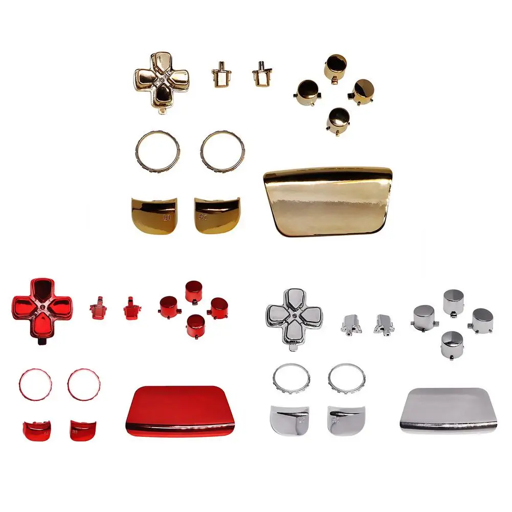 

Запасные части для джойстика для PS5, кнопки для джойстика из АБС-пластика, золотистые, серебристые, красные корпуса, запчасти для геймпада