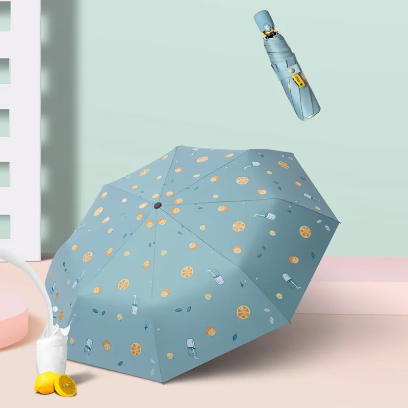 

Маленький автоматический зонт в японском стиле тройного сложения, простой модный зонт от солнца с черным покрытием для взрослых