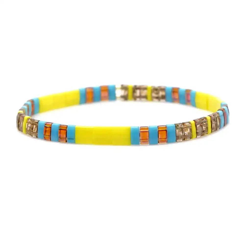 Go2boho MIYUKI браслет Радуга Тила бусины браслеты Pulseira Mujer женские ювелирные изделия Красочные богемные летние пляжные ручной работы - Окраска металла: TL-B190007A