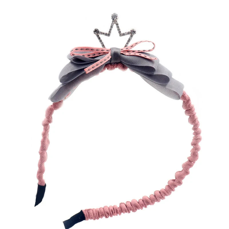 4 цвета на выбор модная детская одежда бант Корона из страз повязка голову для