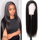 Парик с прямыми кружевами спереди, предварительно выщипанные Детские волосы, парики из человеческих волос спереди на сетке для черных женщин, парик на сетке спереди, бразильские волосы