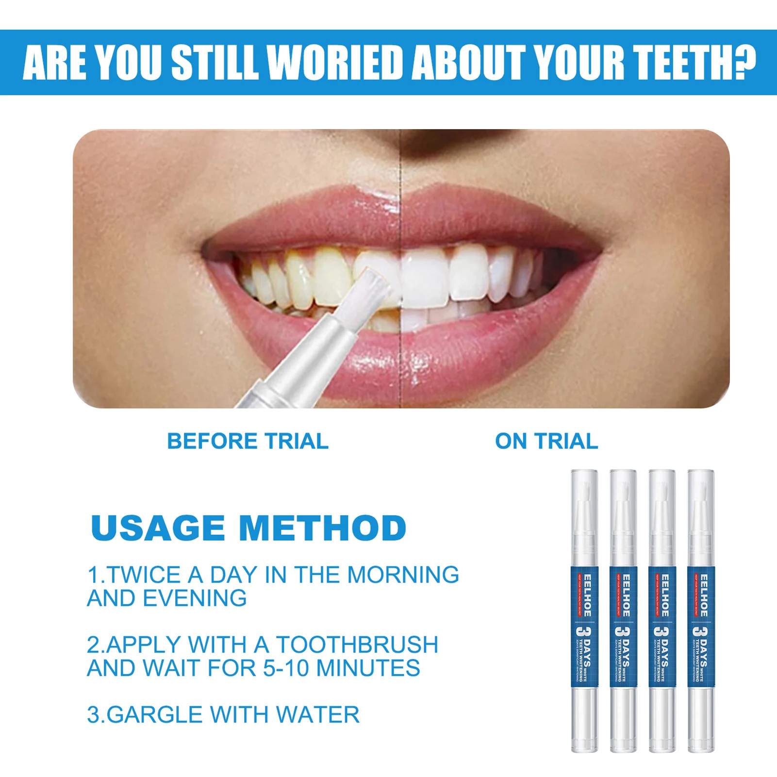 

White Teeth Advanced Teeth Whitening Strips Tooth Stain Removal Oral Hygiene Care Dental Shade Bleaching Kit Enamel White Tool