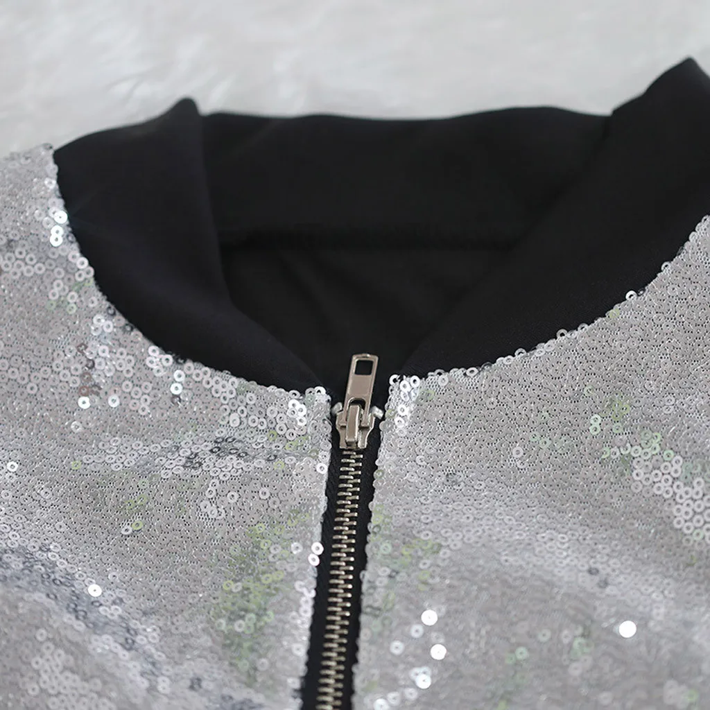 

Womail Tracksuit Women Sequins 2 piece Set Spring Autumn Sport Hooded set Zipper Long Sleeve crop+pant Two Piece Set Outfit club