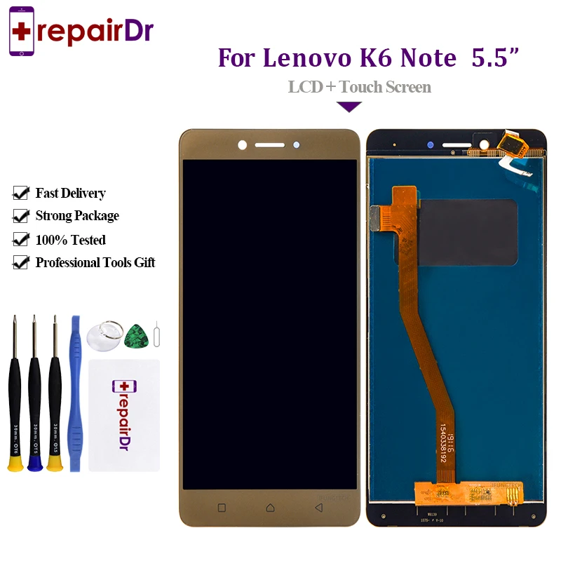 100% Tested For Lenovo K6 Note LCD Display Touch Screen Digitizer Replacement NOTE Lcd k53a48 Assembly | Мобильные телефоны и