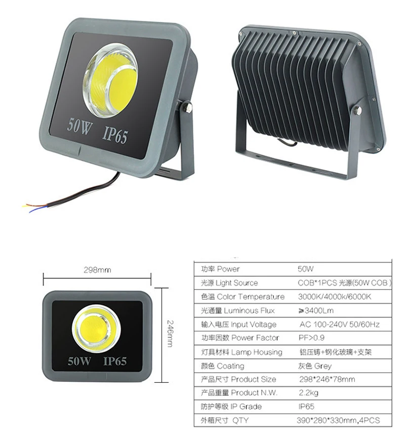 COB LED Floodlight 100W 200W 300W 400W 500W 600W IP65 Spotlight Refletor LED Floodlight LED Exterieur Spot Energy Saving Lamp