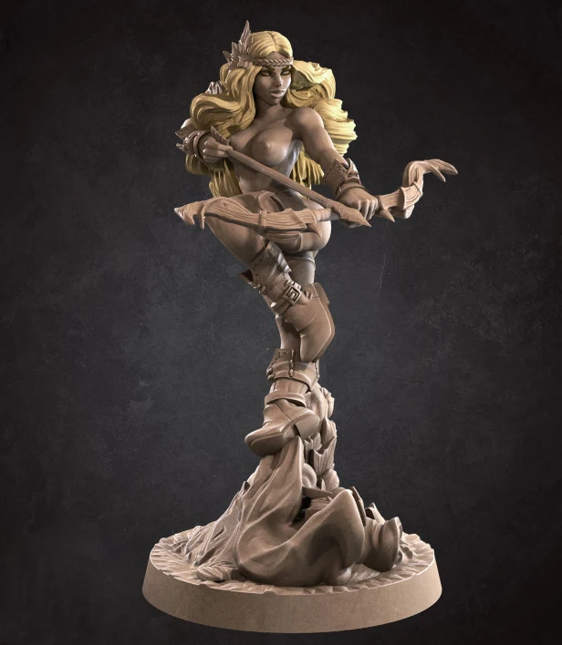 

75mm 100mm Resin Model Figure Kits Female Hunter Unpainted No Color RW-258