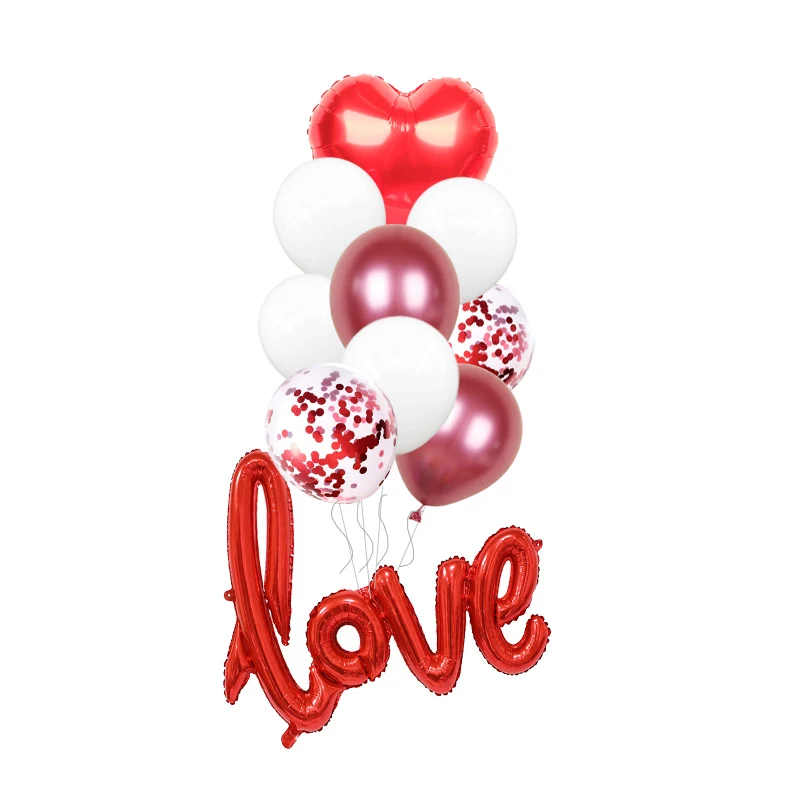 

1 Set Heart-shaped Aluminum Foil Balloons Romantic Valentine's Day Engagement Wedding Birthday Party Decoration Supplies